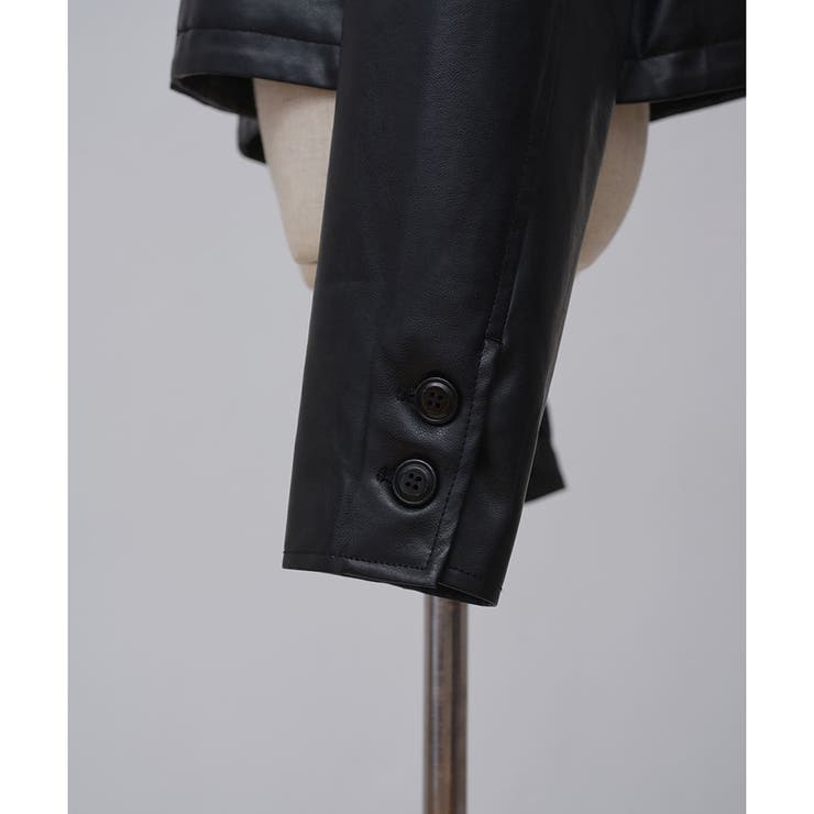 セットアップで着られる フェイクレザージャケット[品番：NCLW0011646