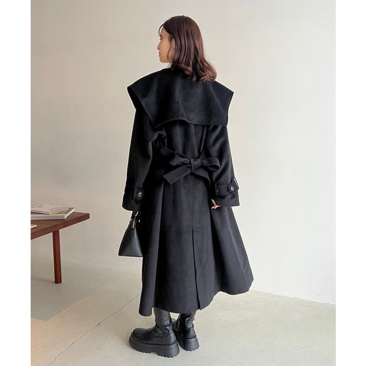 one after another】【M.Lサイズ展開】大きな衿ロングコート[品番