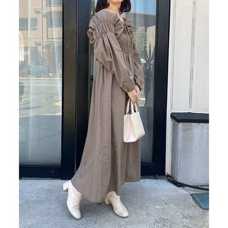 one after another】ボレロギャザーワンピース[品番：NCLW0011647