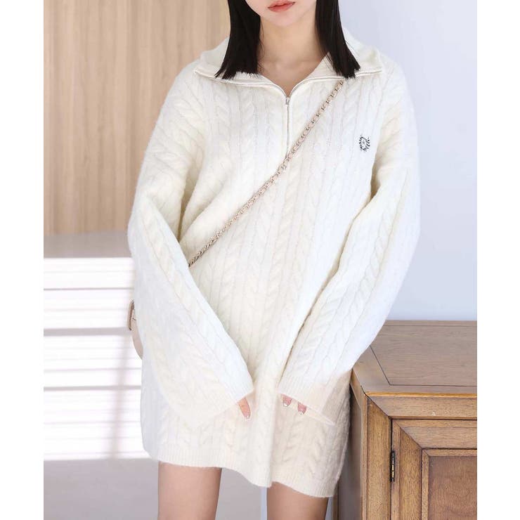 one after another】ケーブルジップニットワンピ[品番：NCLW0014768