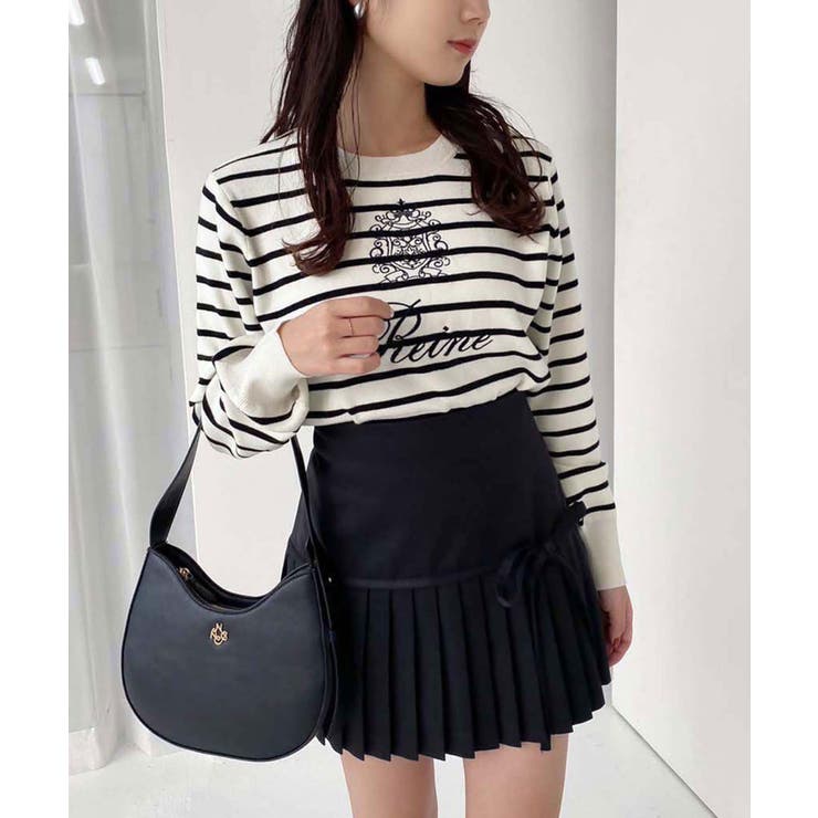 MIYAO ⭐︎2021S/S大きなリボン ラップスカート　ブラック ウエストリブで無理せずキレイ 艶やかに彩る サテンフレア