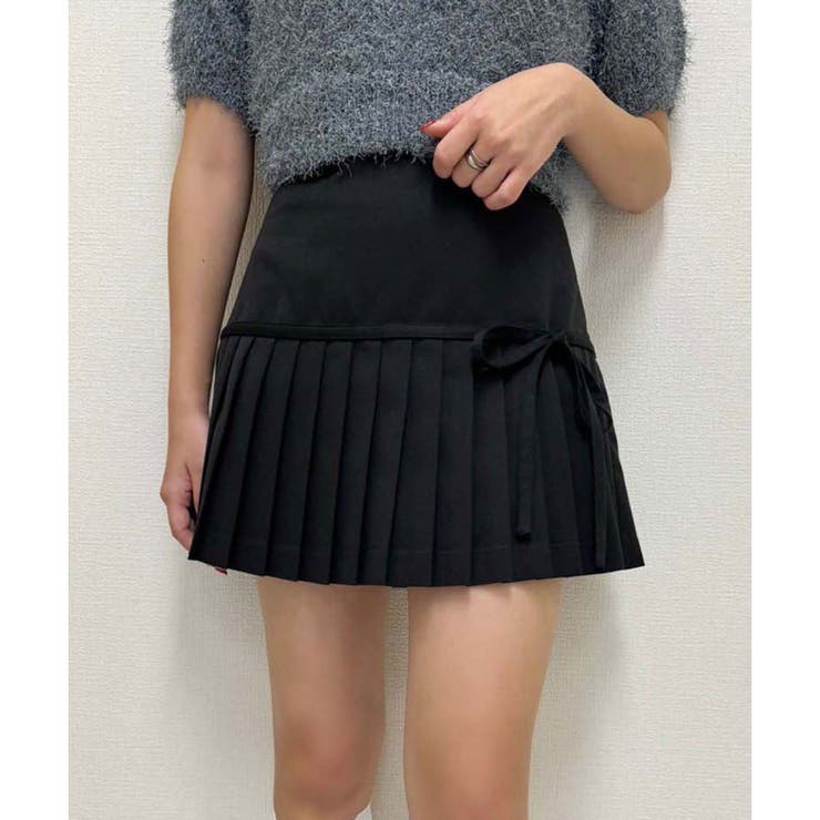 one after another】リボン付きプリーツスカート[品番：NCLW0013076