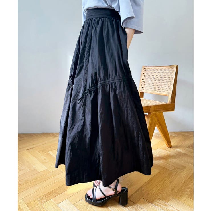 one after another】ドロストギャザーロングスカート[品番