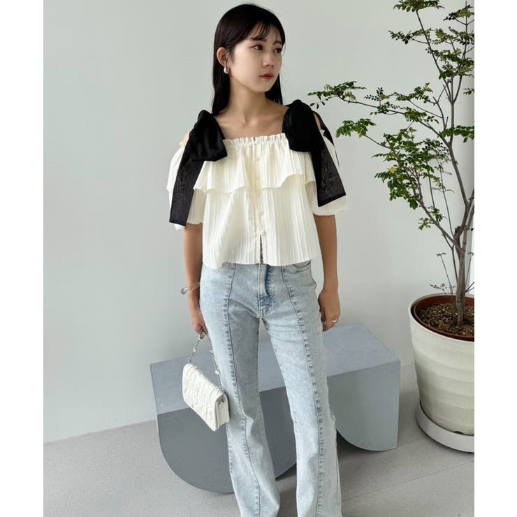 肩リボンフリルブラウス | NICE CLAUP / OLIVE des OLIVE　OUTLET | 詳細画像6 