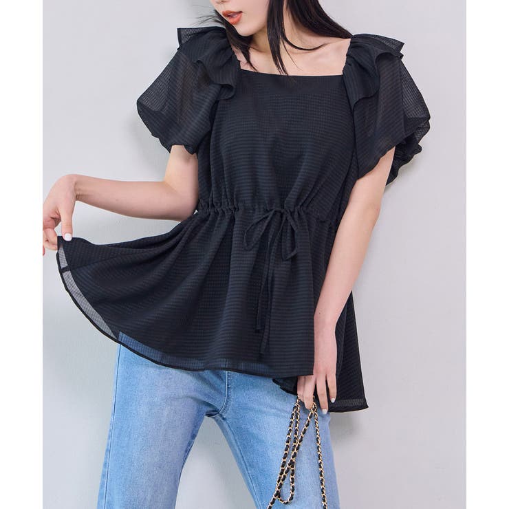 新品nice claup【tulle collection】フリルチュニック完売 tullecollection】フリルチュールチュニック | one after