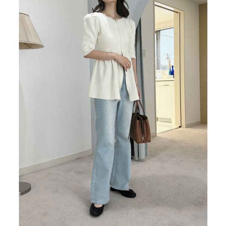 ジップアップペプラムニット | NICE CLAUP / OLIVE des OLIVE　OUTLET | 詳細画像7 