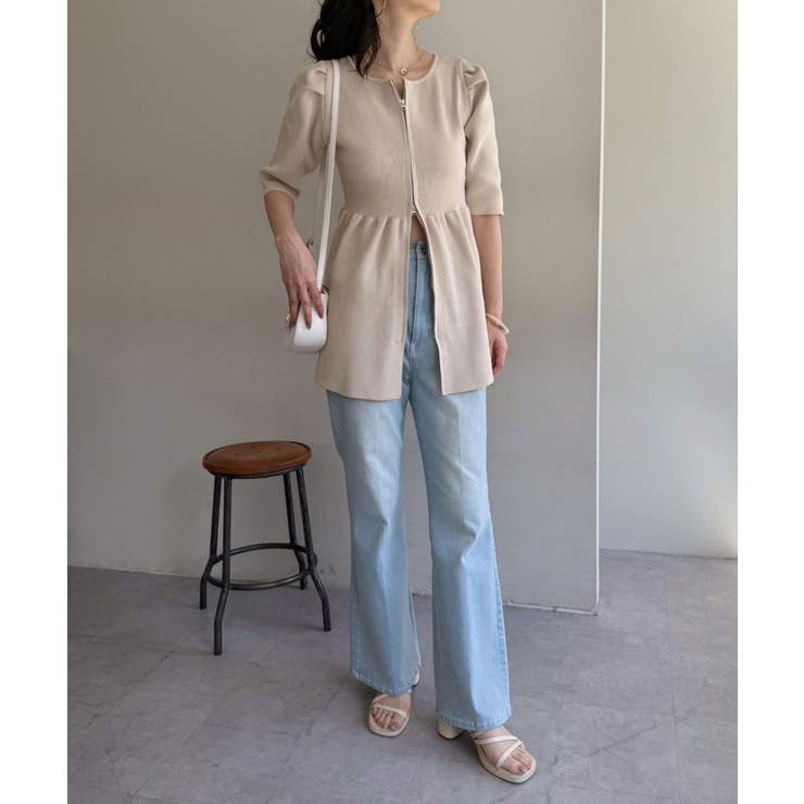 ジップアップペプラムニット | NICE CLAUP / OLIVE des OLIVE　OUTLET | 詳細画像16 
