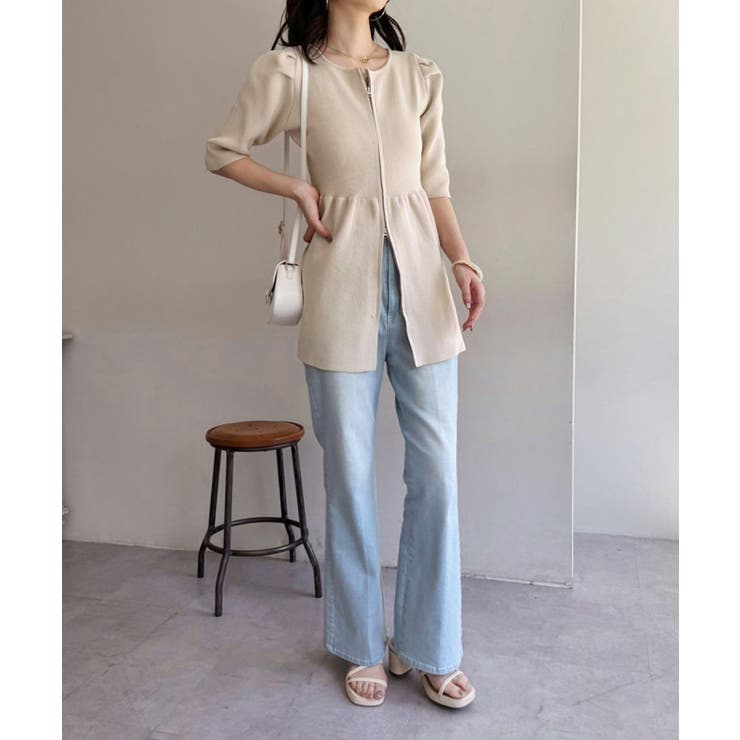 ジップアップペプラムニット | NICE CLAUP / OLIVE des OLIVE　OUTLET | 詳細画像17 