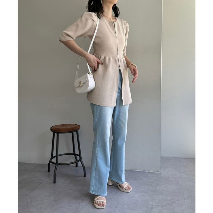 ジップアップペプラムニット | NICE CLAUP / OLIVE des OLIVE　OUTLET | 詳細画像18 