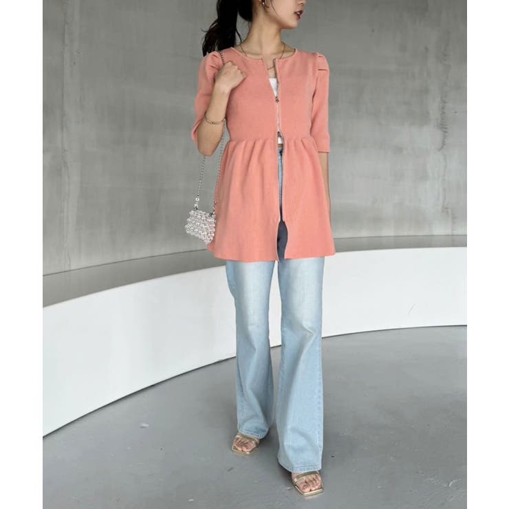 ジップアップペプラムニット | NICE CLAUP / OLIVE des OLIVE　OUTLET | 詳細画像20 