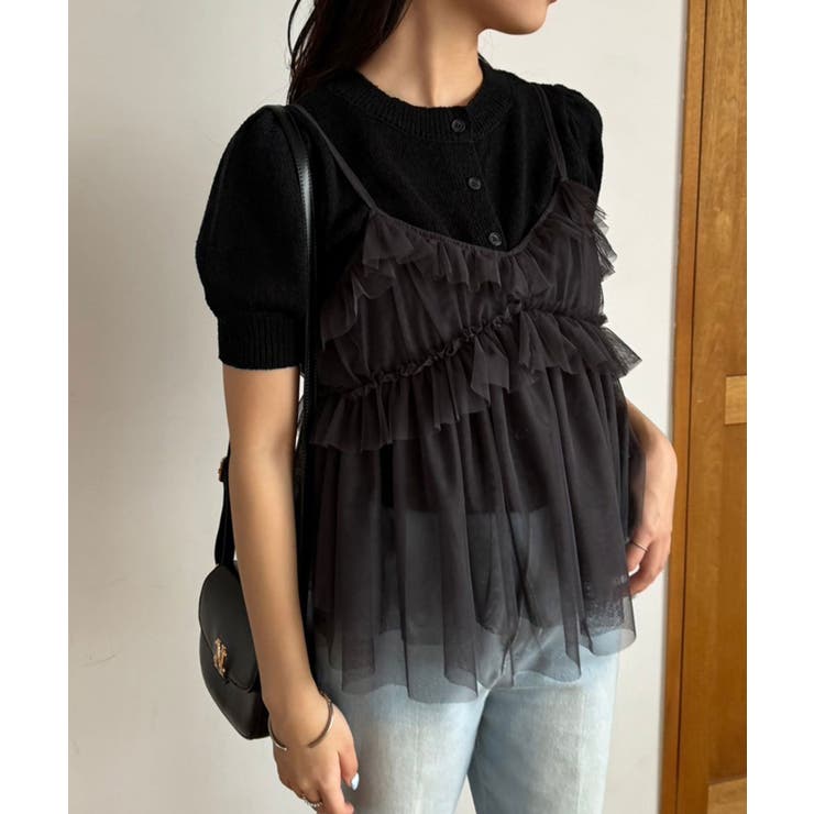 ヴィンテージ COMME des GARCON ストレッチチュールトップス　黒 ヴィンテージ COMME des GARCON ストレッチチュールトップス 黒