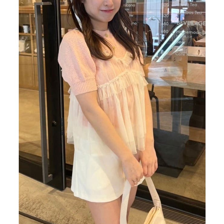 one after another】チュールビスチェSETカーディガン[品番