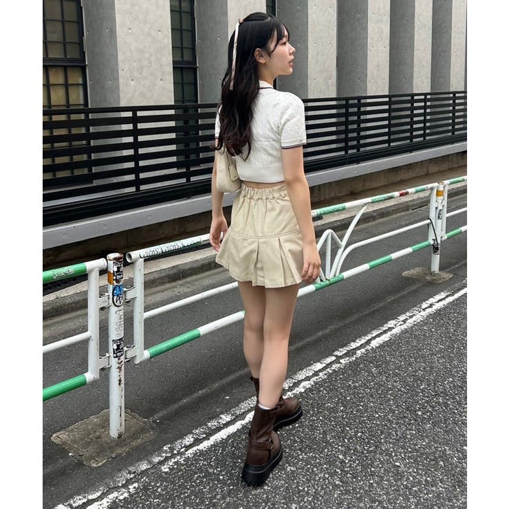 新品 Loungedress バックダブルジップトップス tiptop+pocket ティップトッププラスポケット / ダブルジップ半袖リブ
