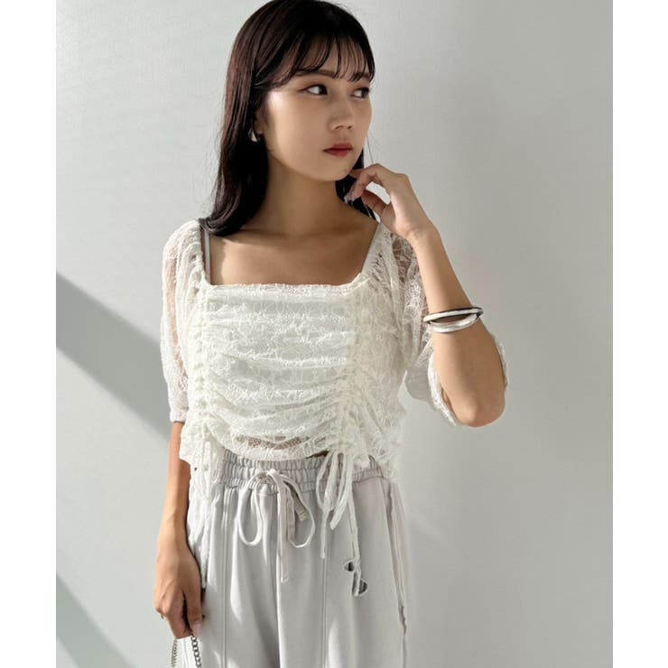 【one after another】ドロストTOPS×キャミ２枚セット | NICE CLAUP / OLIVE des OLIVE　OUTLET | 詳細画像4 