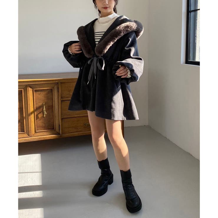 WEB限定】フェイクファー取り外し可/女の子コート[品番：NCLW0012779