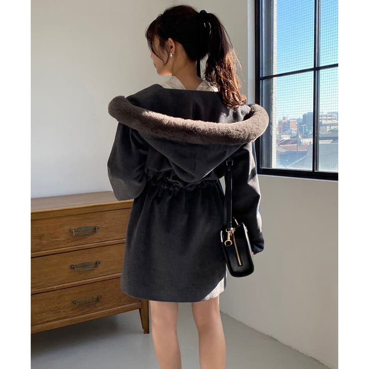WEB限定】フェイクファー取り外し可/女の子コート[品番：NCLW0012779