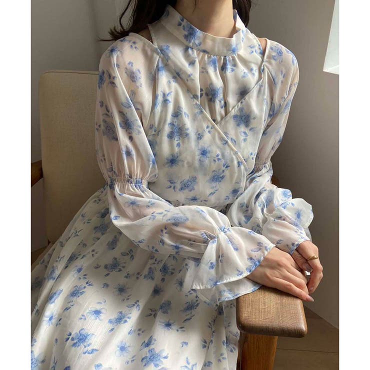 one after another】【上品見え】カシュクール風ワンピース[品番