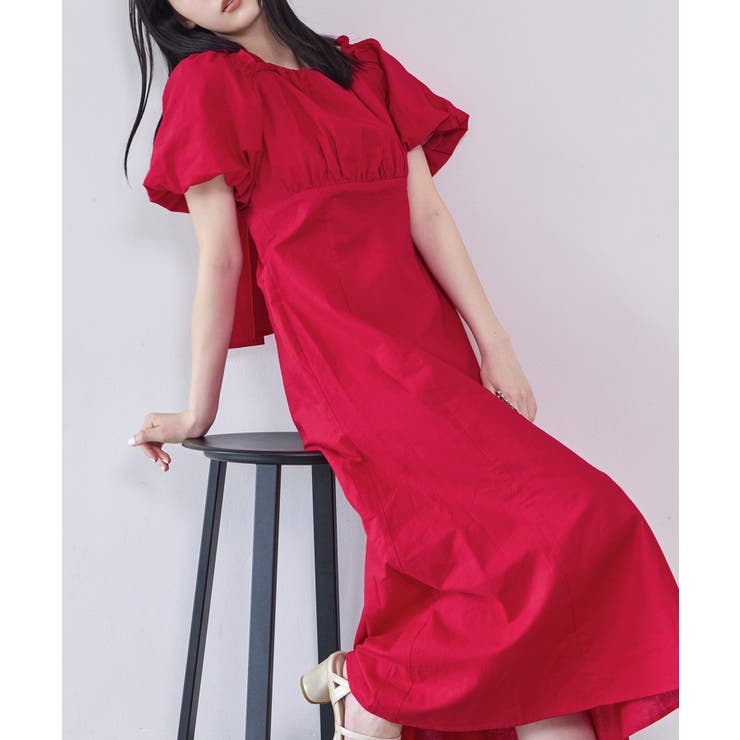 レッド | 【one after another】袖ボリュームワンピ | NICE CLAUP / OLIVE des OLIVE　OUTLET