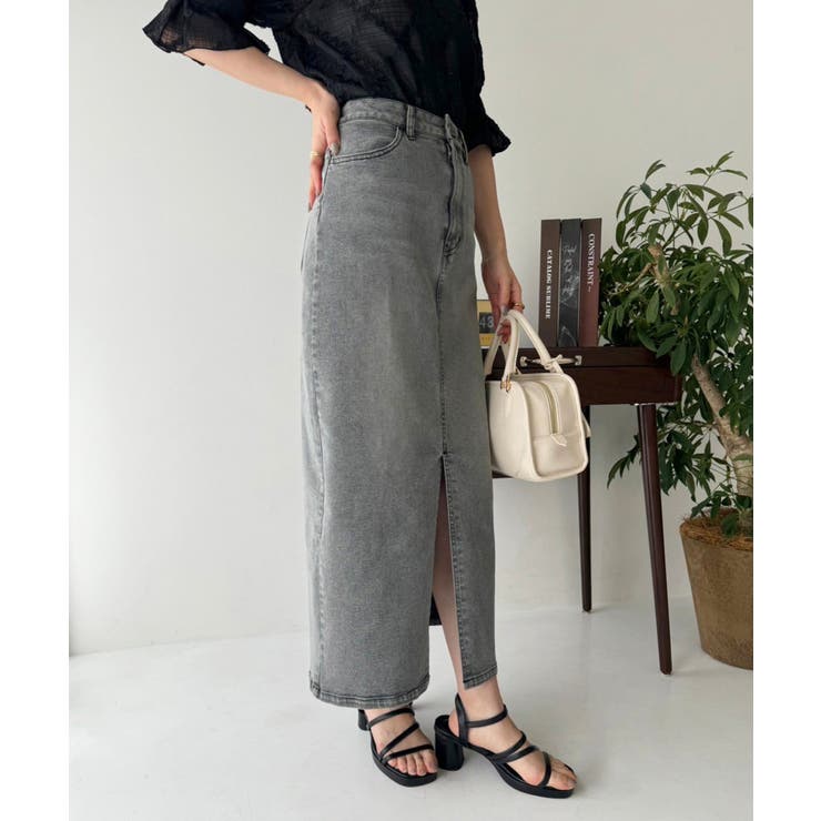 ブラック | デニムスカート SML展開 | NICE CLAUP / OLIVE des OLIVE　OUTLET