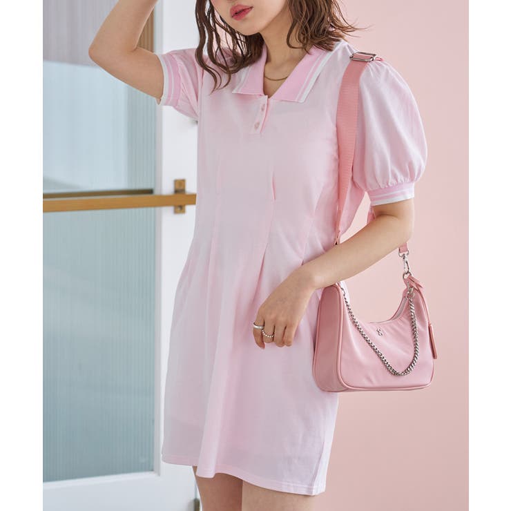 ピンク | 【LIMMSE】ワンポイント刺しゅうポロワンピース | NICE CLAUP / OLIVE des OLIVE　OUTLET
