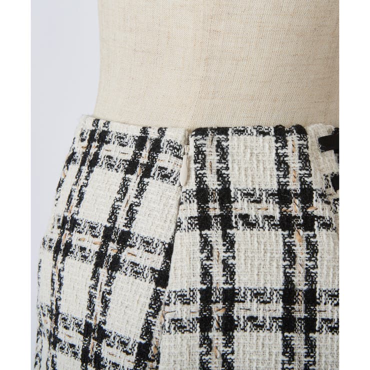 バックレースアップツイードミニスカート SM展開[品番：NCLW0014859