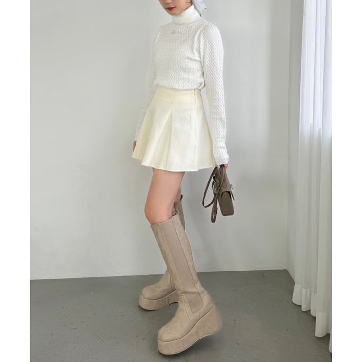 【one after another】マチ入りフレアミニスカート | NICE CLAUP / OLIVE des OLIVE　OUTLET | 詳細画像4 