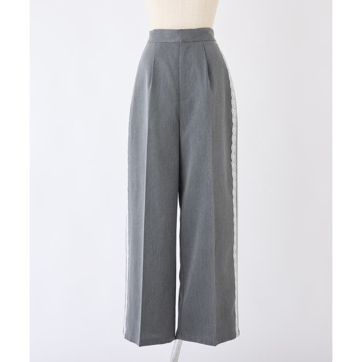 one after another】サイドレーススラックスワイドパンツ[品番