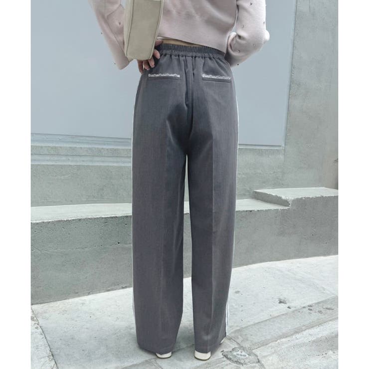 one after another】サイドレーススラックスワイドパンツ[品番