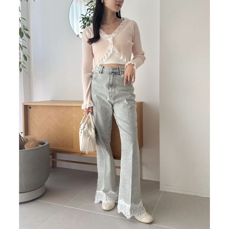 =新品= tetta レースブリーチデニム グレー size1 韓国 カジュアル Tiles Gray Denim – Ninety-nine