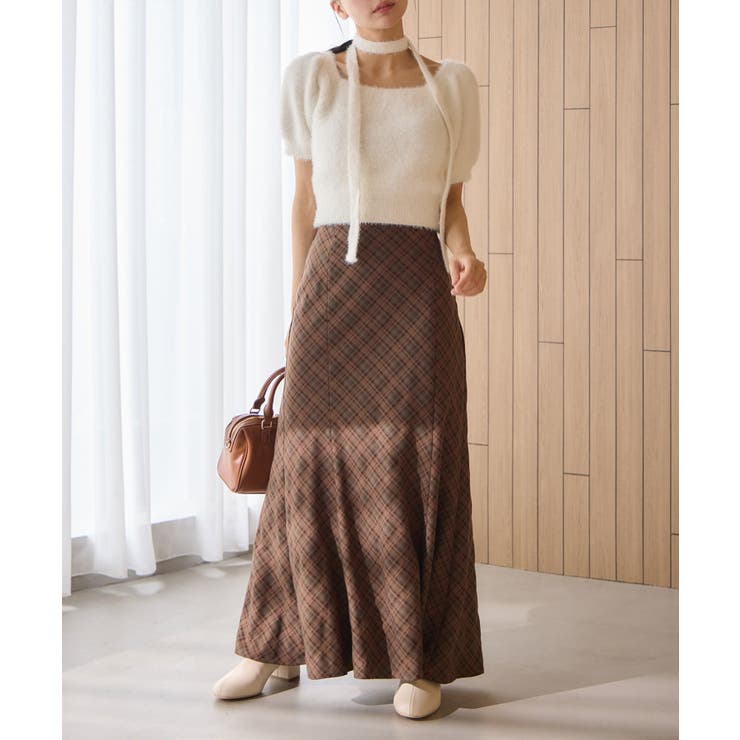 【one after another】チョーカー付き半袖フェザーニット | NICE CLAUP / OLIVE des OLIVE　OUTLET | 詳細画像12 