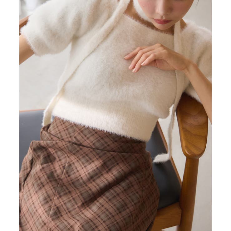 【one after another】チョーカー付き半袖フェザーニット | NICE CLAUP / OLIVE des OLIVE　OUTLET | 詳細画像13 