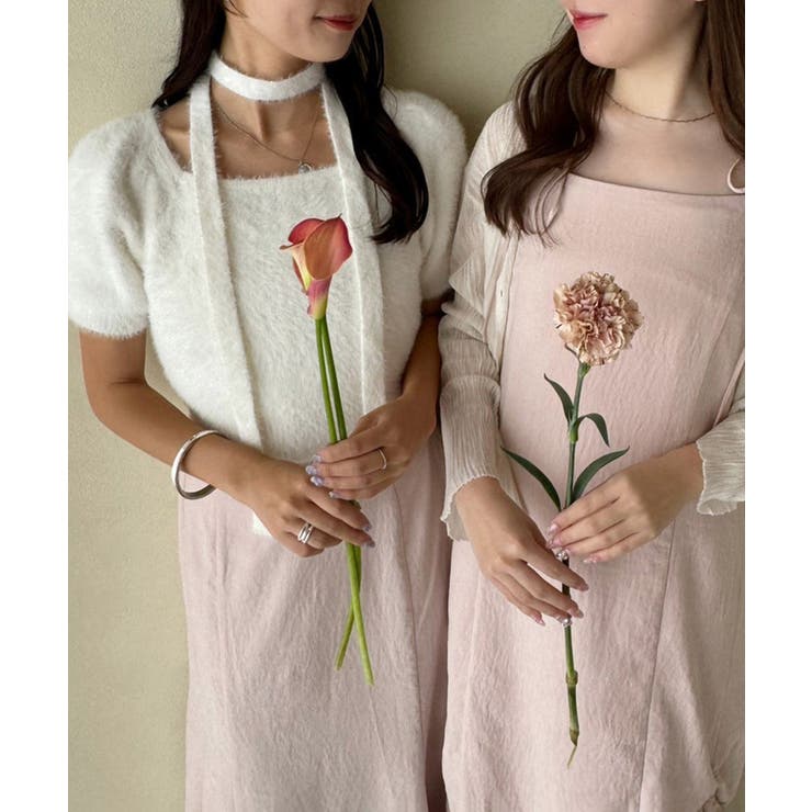 【one after another】チョーカー付き半袖フェザーニット | NICE CLAUP / OLIVE des OLIVE　OUTLET | 詳細画像20 