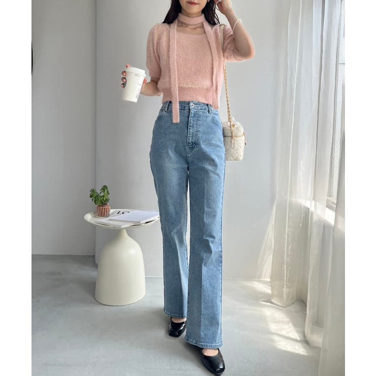 【one after another】チョーカー付き半袖フェザーニット | NICE CLAUP / OLIVE des OLIVE　OUTLET | 詳細画像27 