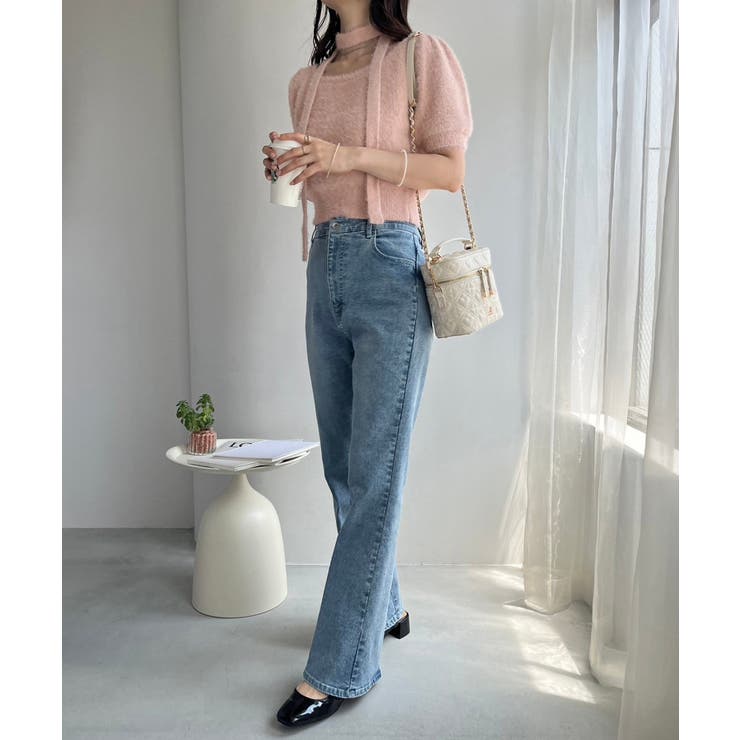 【one after another】チョーカー付き半袖フェザーニット | NICE CLAUP / OLIVE des OLIVE　OUTLET | 詳細画像28 