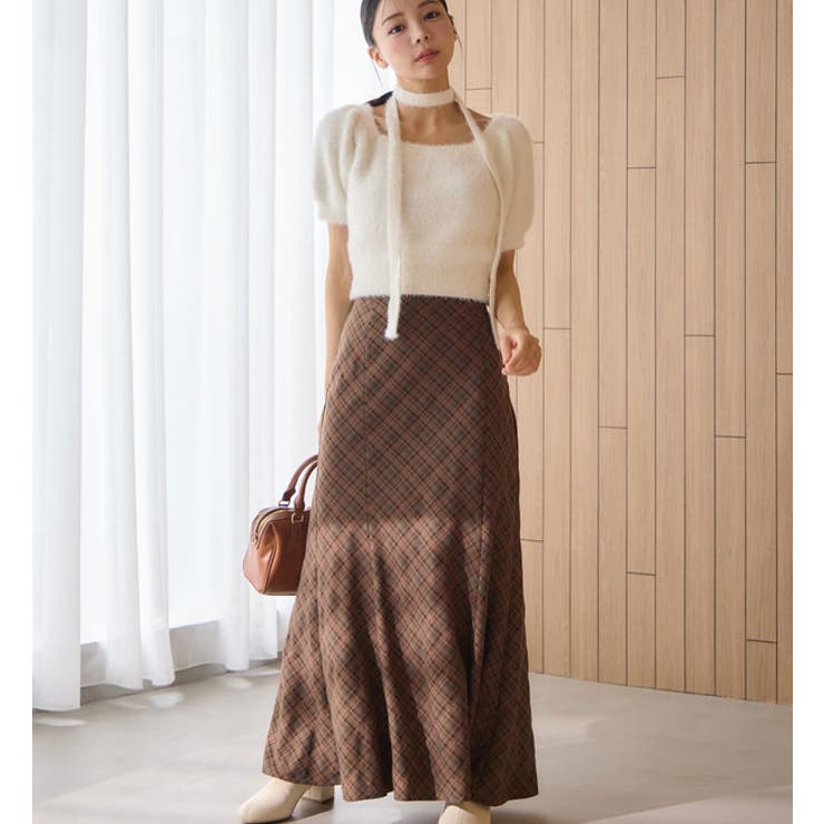 【one after another】チョーカー付き半袖フェザーニット | NICE CLAUP / OLIVE des OLIVE　OUTLET | 詳細画像12 