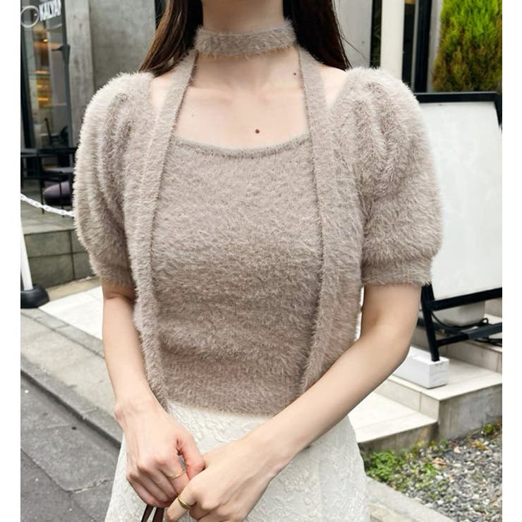 【one after another】チョーカー付き半袖フェザーニット | NICE CLAUP / OLIVE des OLIVE　OUTLET | 詳細画像39 