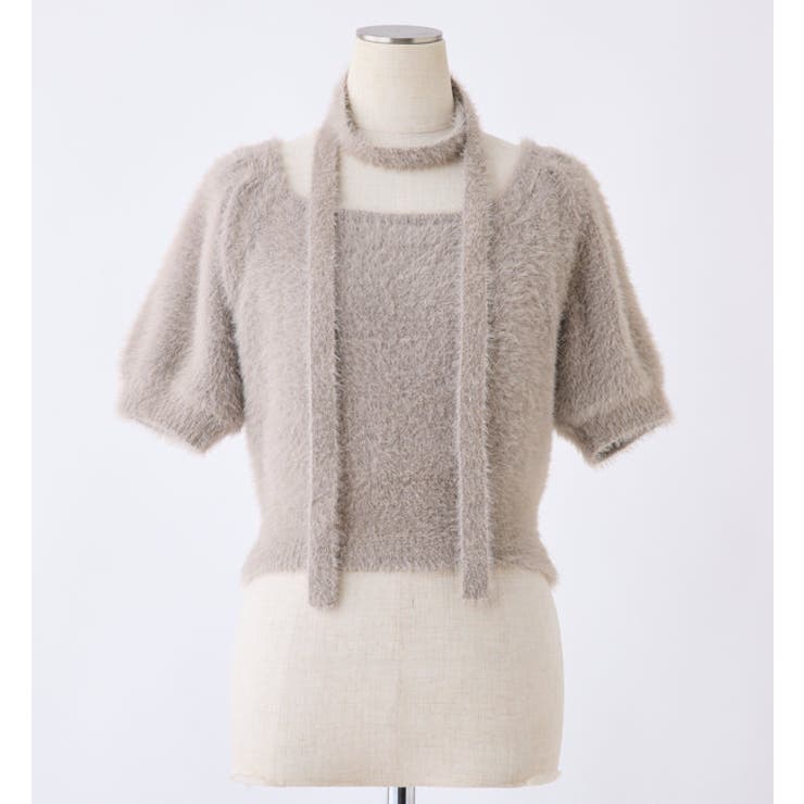 【one after another】チョーカー付き半袖フェザーニット | NICE CLAUP / OLIVE des OLIVE　OUTLET | 詳細画像53 