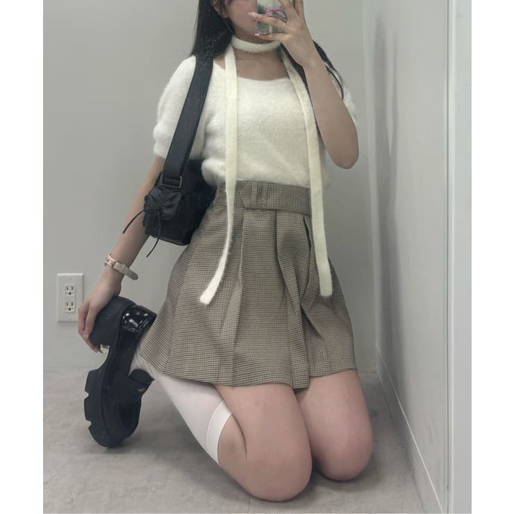 【one after another】チョーカー付き半袖フェザーニット | NICE CLAUP / OLIVE des OLIVE　OUTLET | 詳細画像61 