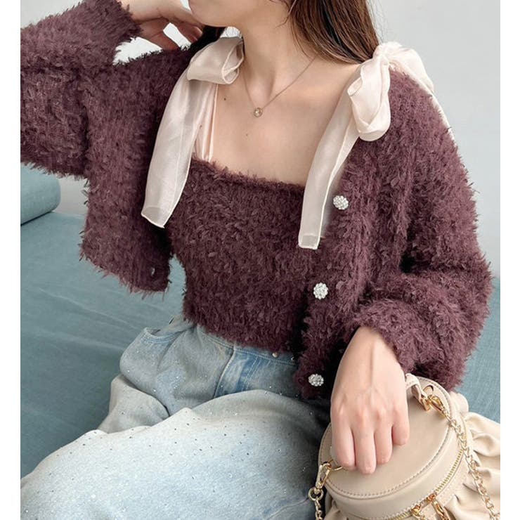 D&G チュール フェザー カーディガン 40 アンティークボタン D&G チュール フェザー カーディガン 40 アンティークボタン