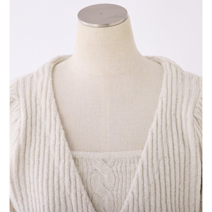 one after another】スパンコールニットアンサンブル[品番