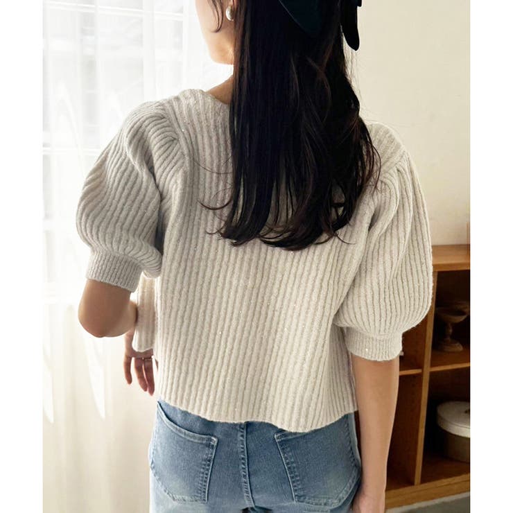 one after another】スパンコールニットアンサンブル[品番