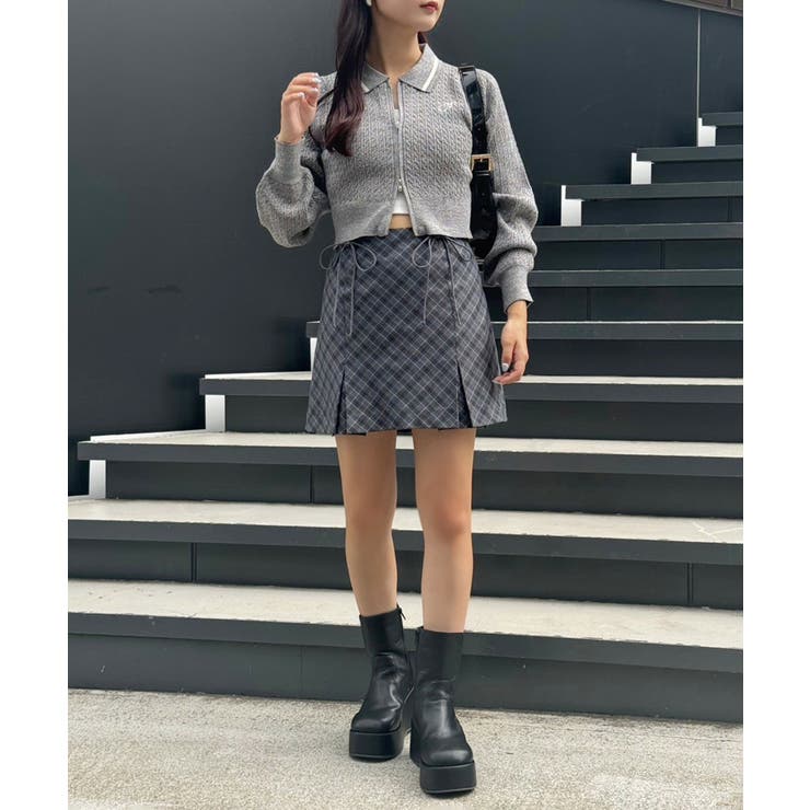 ワンポイント刺しゅうダブルジップラメニット | NICE CLAUP / OLIVE des OLIVE　OUTLET | 詳細画像4 