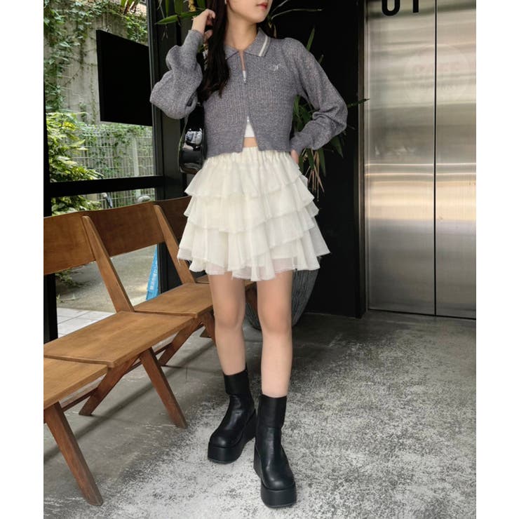 ワンポイント刺しゅうダブルジップラメニット | NICE CLAUP / OLIVE des OLIVE　OUTLET | 詳細画像10 