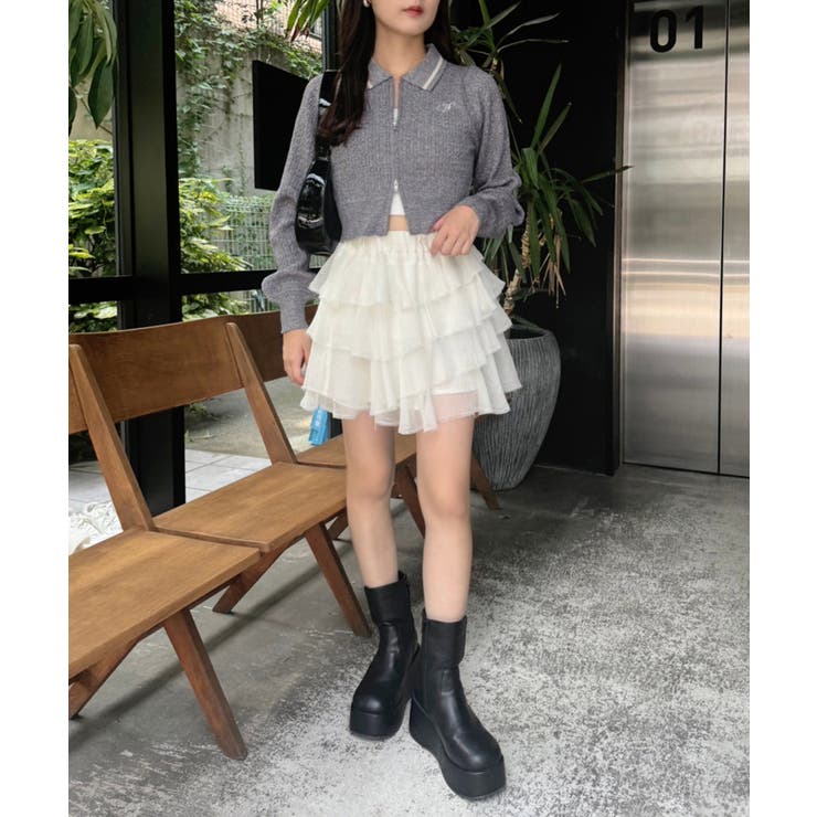 ワンポイント刺しゅうダブルジップラメニット | NICE CLAUP / OLIVE des OLIVE　OUTLET | 詳細画像11 