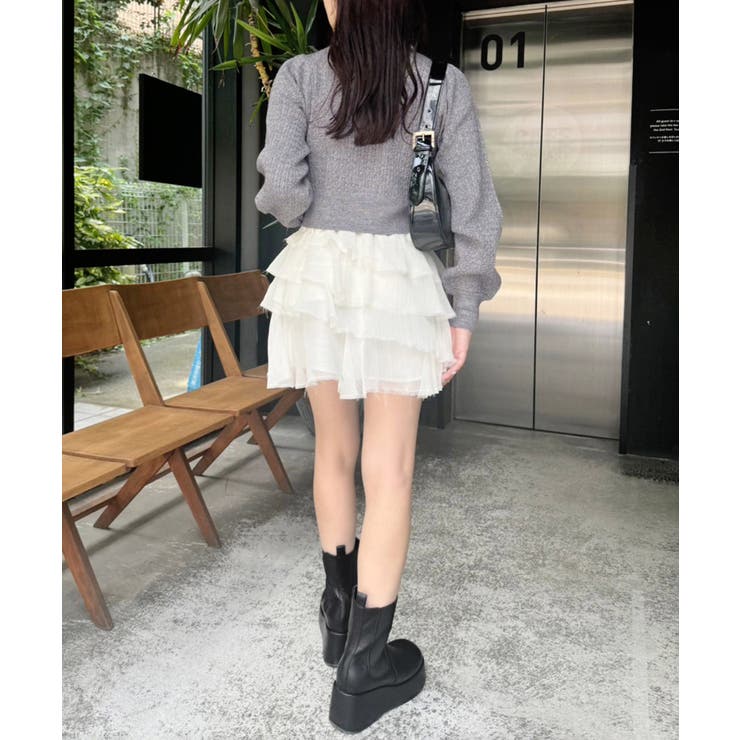 ワンポイント刺しゅうダブルジップラメニット | NICE CLAUP / OLIVE des OLIVE　OUTLET | 詳細画像12 