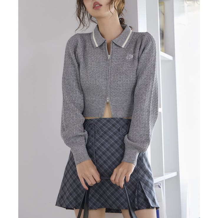 ワンポイント刺しゅうダブルジップラメニット | NICE CLAUP / OLIVE des OLIVE　OUTLET | 詳細画像14 