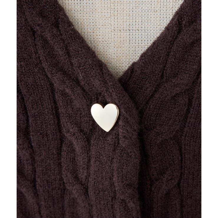 one after another】ハートボタンケーブルカーデ[品番：NCLW0015061