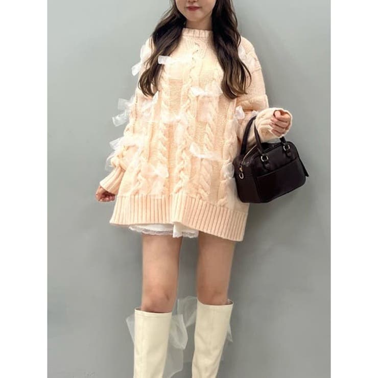 Seemi. by NICE CLAUP 刺しゅう入りニットチュニック ニットチュニック | Seemi.by NICE CLAUP(シーミーバイナイスクラップ