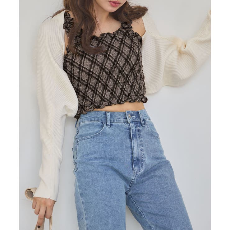 フリルシャーリングトップ tiptop+pocket ティップトッププラスポケット / [4月28日販売開始