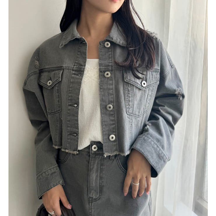 one after another】カットオフデニムジャケット[品番